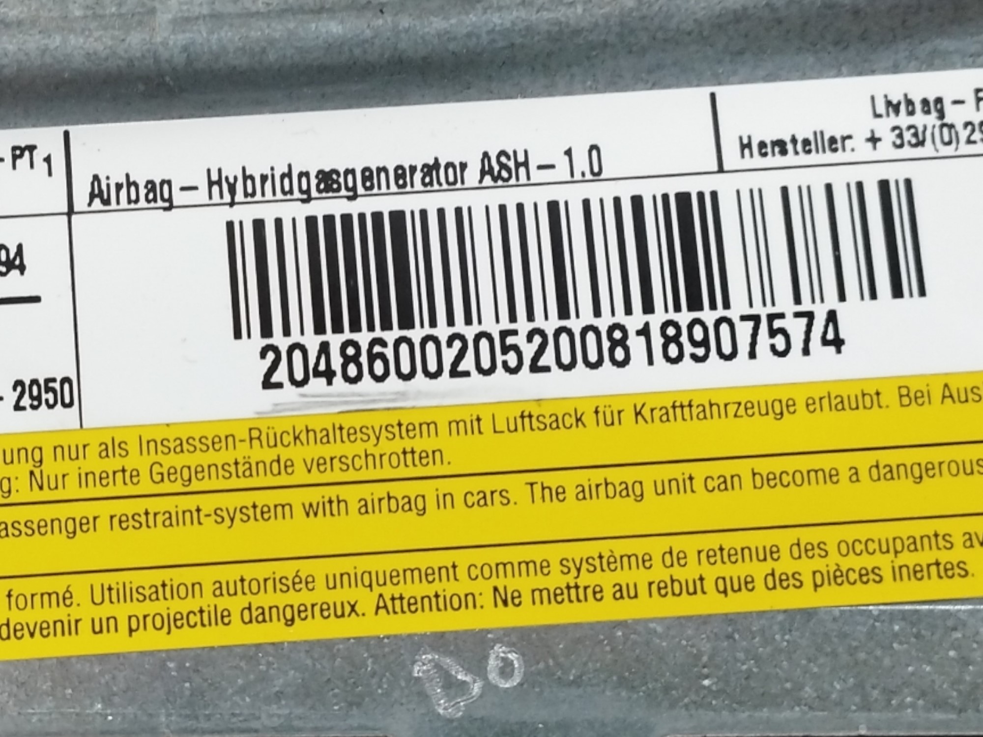 AIRBAG LATERAL DERECHO