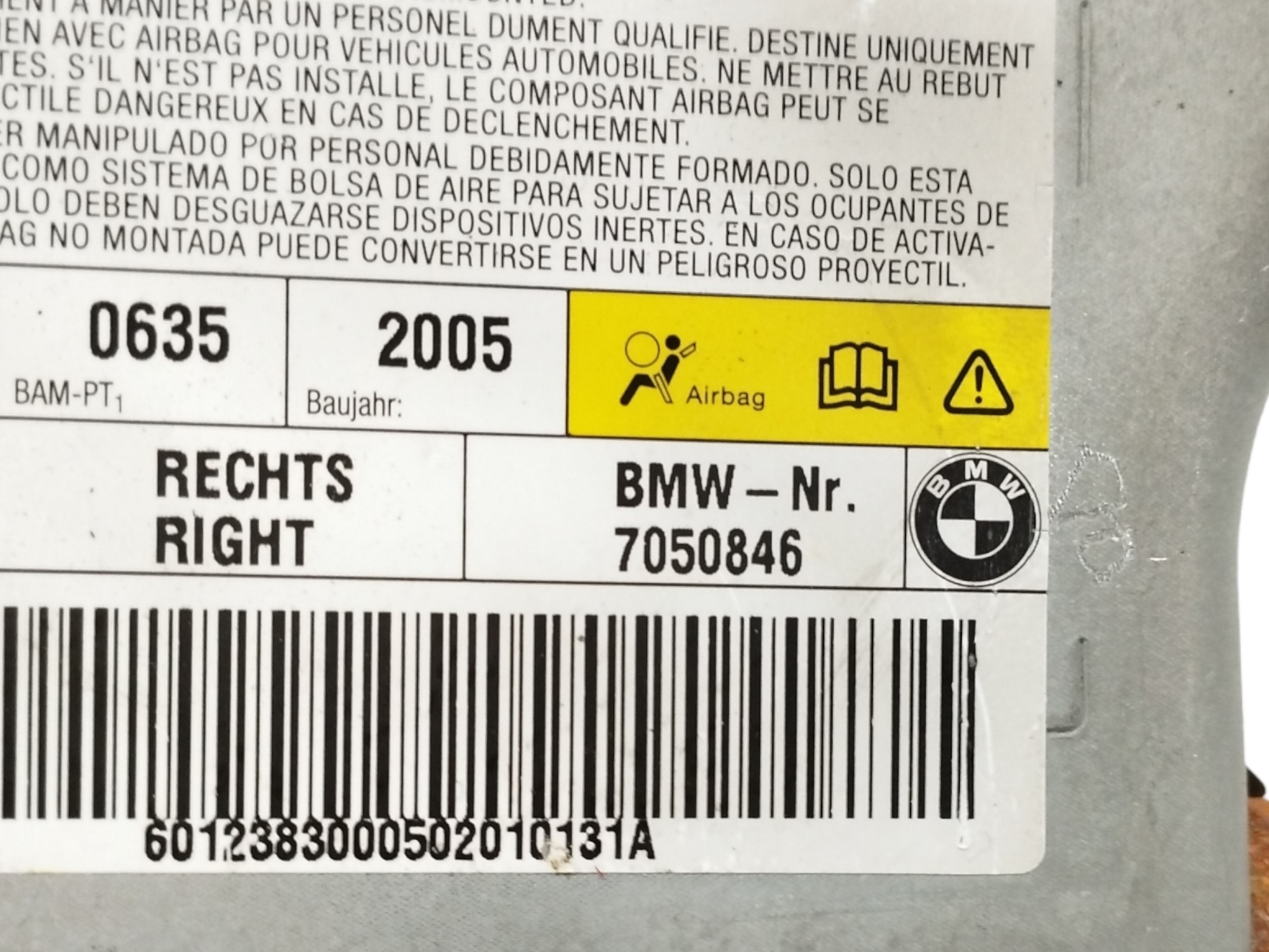 AIRBAG LATERAL DELANTERO DERECHO