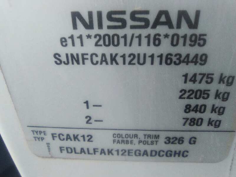 NISSAN MICRA (K12E) 2002